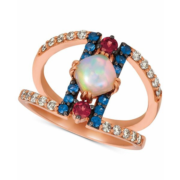 ルヴァン レディース リング アクセサリー Multi-Gemstone (7/8 ct. t.w.) & Nude Diamonds (1/3 ct. t.w.) Statement Ring in 14k Rose