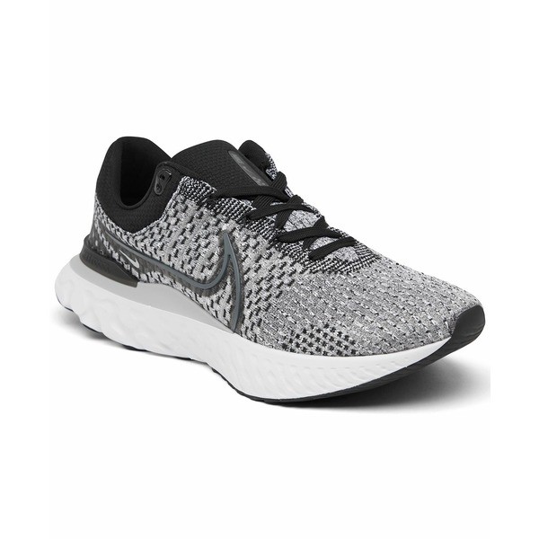 ナイキ メンズ スニーカー シューズ Men's React Infinity Run Fly knit 3 Running Sneakers from Finish Line Black, Dark Sky Gray