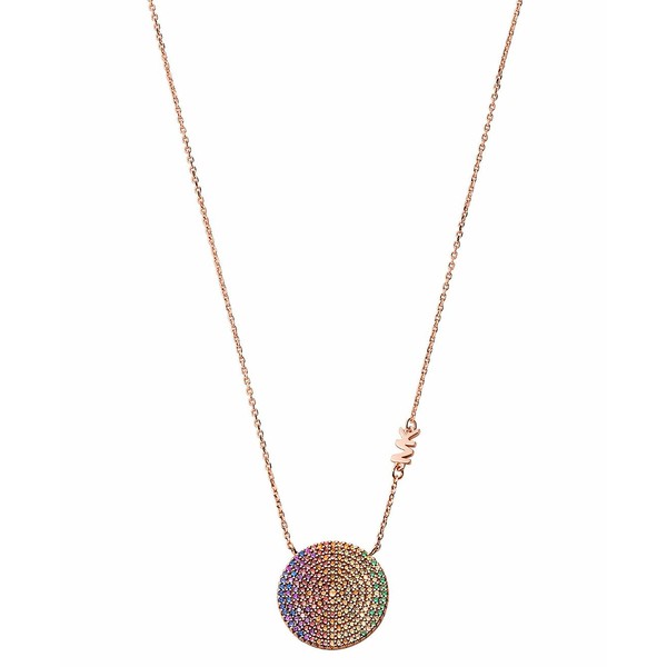 マイケルコース レディース ネックレス・チョーカー・ペンダントトップ アクセサリー Rainbow Pave Pendant Necklace 14K Rose Gold Plat