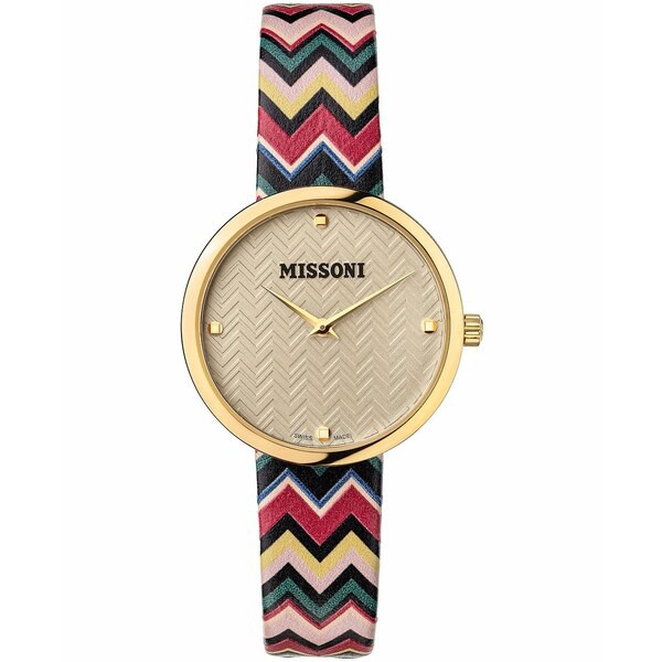 ミッソーニ レディース 腕時計 アクセサリー Women's Swiss M1 Multicolor Leather Strap Watch 34mm Ip Yellow Gold