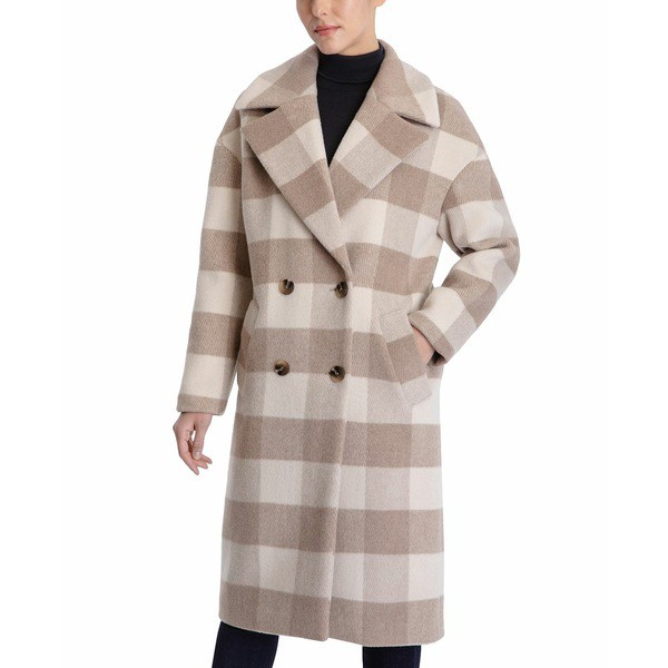 マイケルコース レディース ジャケット＆ブルゾン アウター Women's Oversized Plaid Walker Coat Natural Plaid