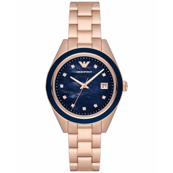 エンポリオ アルマーニ レディース 腕時計 アクセサリー Women's Rose Gold-Tone Stainless Steel Bracelet Watch 36mm Rose Gold