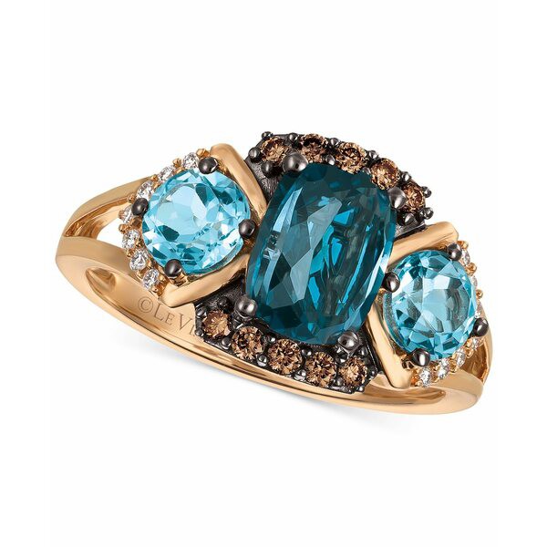 人気ブランドを ルヴァン レディース リング アクセサリー Chocolatier Blue Topaz 2 5 8 Ct T W And Diamond 1 5 Ct T W Ring In 14k Rose Gold 高知インター店 Olsonesq Com