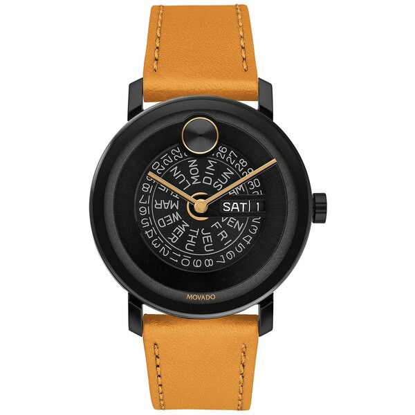 モバド メンズ 腕時計 アクセサリー Bold Evolution Men's Swiss Cognac Leather Strap Watch 40mm Black