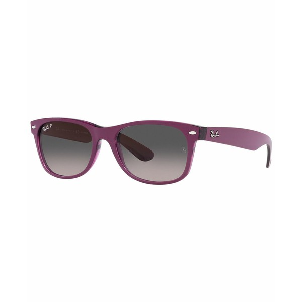 レイバン レディース サングラス＆アイウェア アクセサリー Unisex Polarized Sunglasses, RB2132 NEW WAYFARER 55 Violet on Transparen