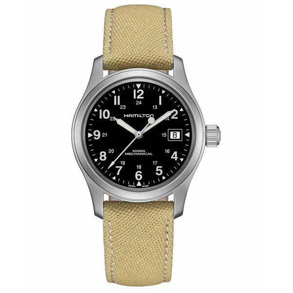 ハミルトン レディース 腕時計 アクセサリー Unisex Swiss Mechanical Khaki Field Khaki Canvas Strap Watch 38mm Beige