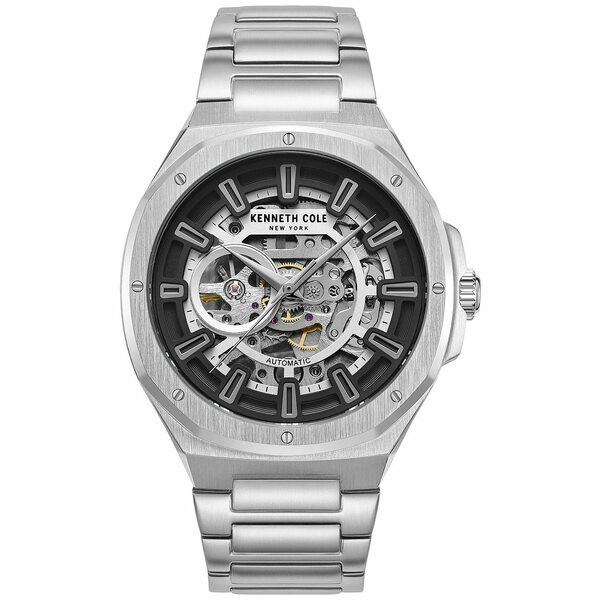 ケネスコール メンズ 腕時計 アクセサリー Men's Automatic Stainless Steel Bracelet Watch 44mm Silver