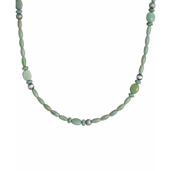 アメリカンウェスト レディース ネックレス・チョーカー・ペンダントトップ アクセサリー Green Turquoise Beaded Necklace with Extende