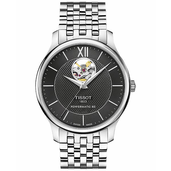 ティソット メンズ 腕時計 アクセサリー Men's Swiss Automatic Tradition Stainless Steel Bracelet Watch 40mm T0639071105800 Silver