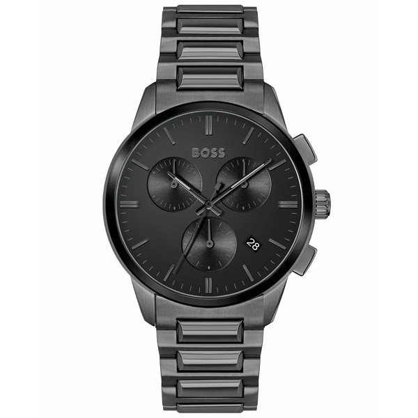 ボス メンズ 腕時計 アクセサリー Dapper Men's Chronograph Grey Stainless Steel Bracelet Watch 43mm Grey