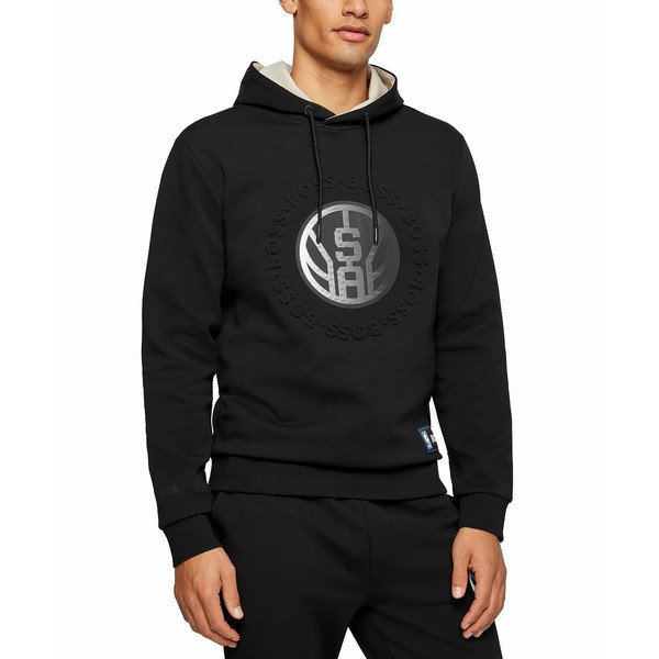 ヒューゴボス メンズ シャツ トップス BOSS x NBA San Antonio Spurs Men's Hooded Sweatshirt Charcoal