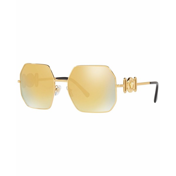 ヴェルサーチ レディース サングラス＆アイウェア アクセサリー Women's Sunglasses, VE2248 58 Gold-Tone