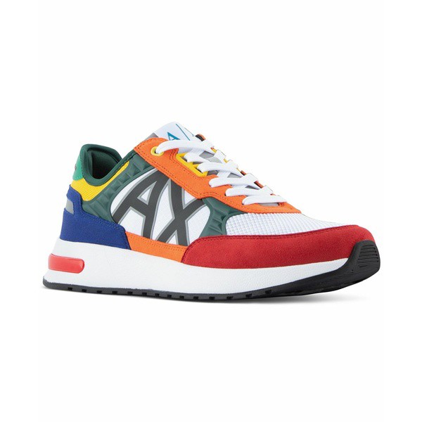 アルマーニ メンズ スニーカー シューズ Men's Colorblock Multicolor Fashion Sneaker Multicolor