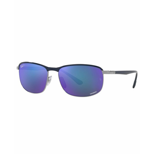 レイバン レディース サングラス＆アイウェア アクセサリー Unisex Polarized Sunglasses, RB3671CH 60 BLUE ON GUNMETAL/POLAR GREY MIR