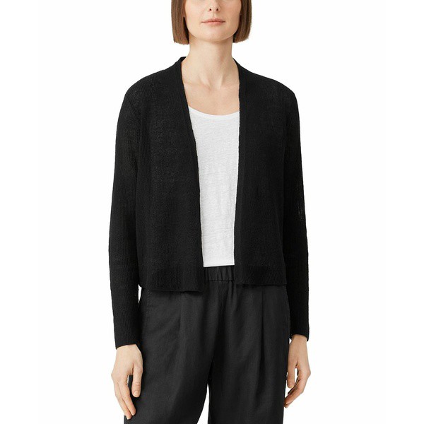 エイリーンフィッシャー レディース ニット&セーター アウター Eillen Fisher Women's V-Neck Cardigan Black