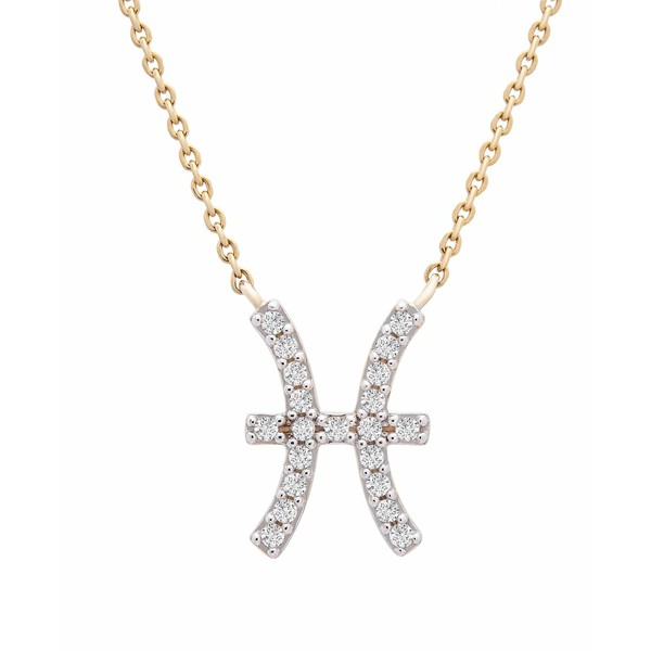 ラップド レディース ネックレス・チョーカー・ペンダントトップ アクセサリー Diamond Zodiac Pendant Necklace (1/10 ct. t.w.) in 14