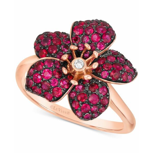 ルヴァン レディース リング アクセサリー Passion Ruby (1-1/4 ct. t.w.) & Nude Diamond Accent Flower Ring in 14k Rose Gold Passion