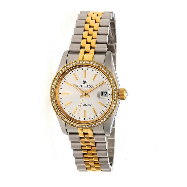 エンプレス レディース 腕時計 アクセサリー Constance Automatic, Gold Case, White Dial, Silver Stainless Steel Watch 37mm Silver