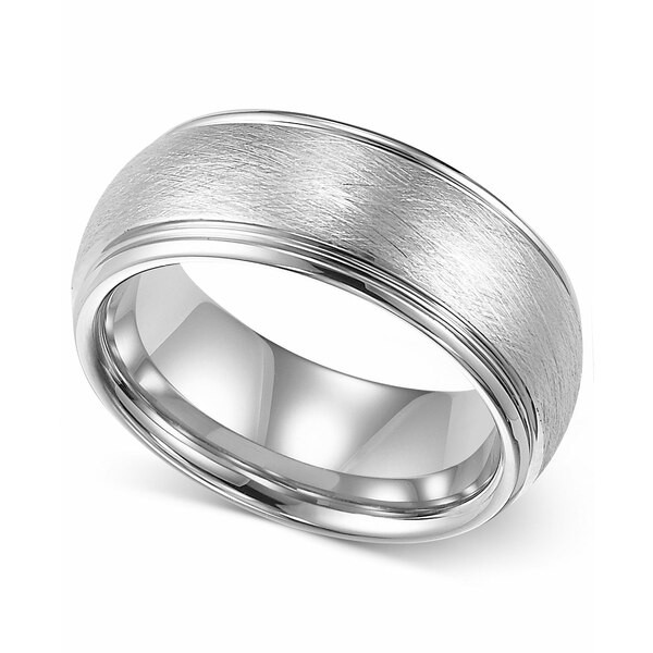 トライトン メンズ リング アクセサリー Mens Tungsten Ring, 8mm White Tungsten Comfort Fit Wedding Band Tungsten