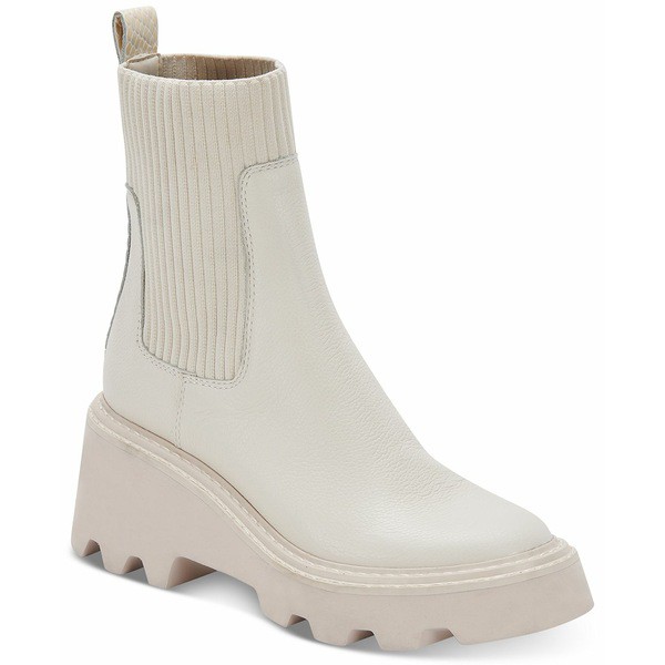 ドルチェヴィータ レディース ブーツ＆レインブーツ シューズ Hoven Chunky Lug Sole Chelsea Booties Ivory Leather