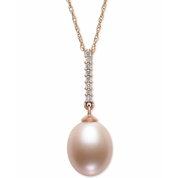 ベル ドゥ メール レディース ネックレス・チョーカー・ペンダントトップ アクセサリー Pink Cultured Freshwater Pearl (8-9mm) & Diamo