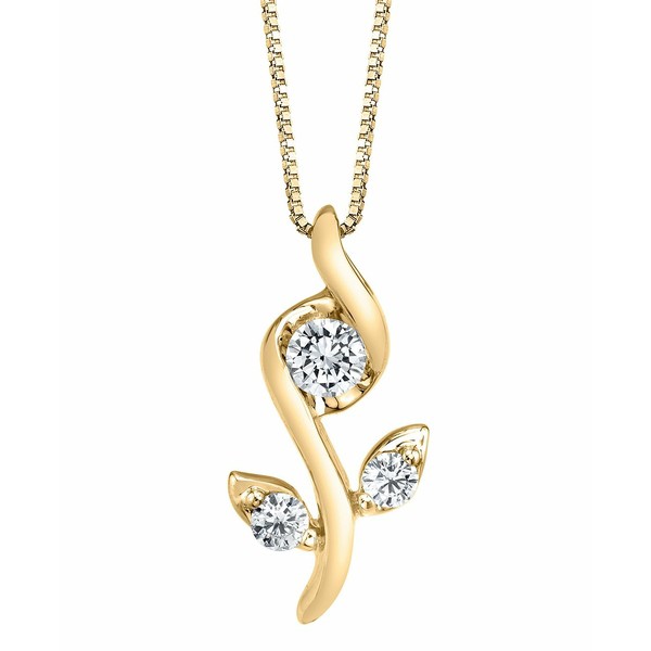 セイレーン レディース ネックレス・チョーカー・ペンダントトップ アクセサリー 1/0 ct. t.w.Diamond Rose Pendant in 14k White, Yello