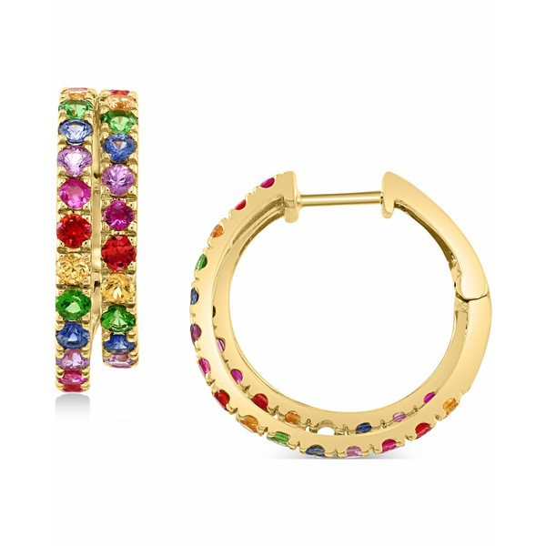 エフィー コレクション レディース ピアス＆イヤリング アクセサリー EFFY® Multi-Sapphire Double Hoop Earrings (2-3/8 ct. t.w.)