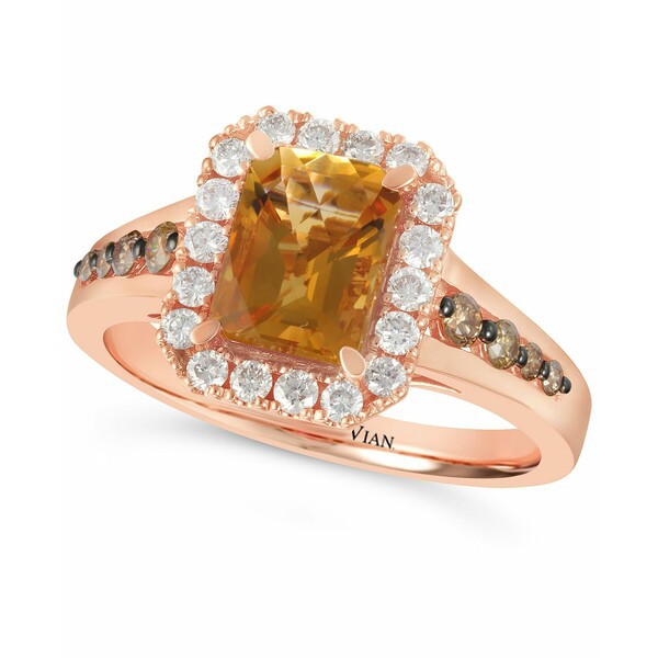 ルヴァン レディース リング アクセサリー Cinnamon Citrine (1-1/3 ct. t.w.) & Diamond (1/2 ct. t.w.) Ring in 14k Rose Gold (Also