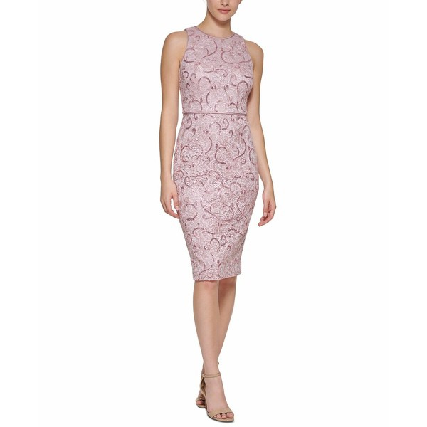 ヴィンスカムート レディース ワンピース トップス Petite Sequined Lace Bodycon Dress Blush