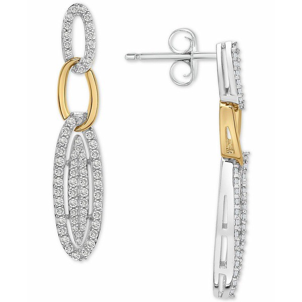 ラップド イン ラブ レディース ピアス＆イヤリング アクセサリー Diamond Link Drop Earrings (1 ct. t.w.) in Sterling Silver & Gold-