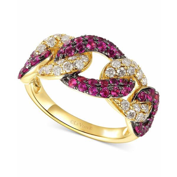 ルヴァン レディース リング アクセサリー Passion Ruby (1 ct. t.w.) & Nude Diamond (1/2 ct. t.w.) Link Ring in 14k Gold Ruby