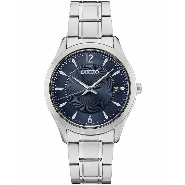 セイコー メンズ 腕時計 アクセサリー Men's Essential Stainless Steel Bracelet Watch 39mm Blue