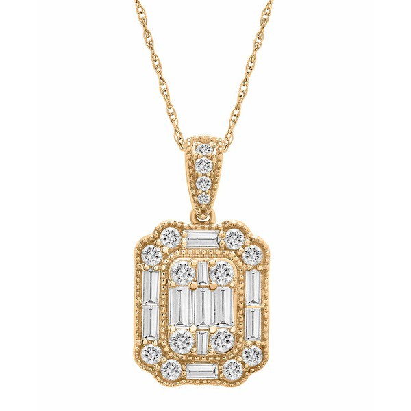 ラップド イン ラブ レディース ネックレス・チョーカー・ペンダントトップ アクセサリー Diamond Baguette Cluster Pendant Necklace (1