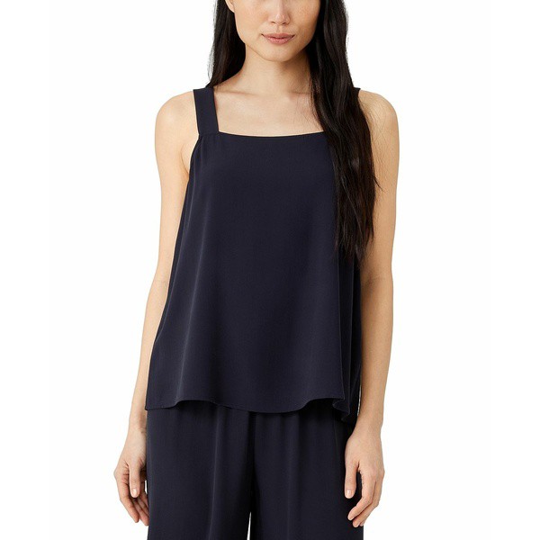 エイリーンフィッシャー レディース カットソー トップス Women's Silk Square-Neck Cami Top Nocturne