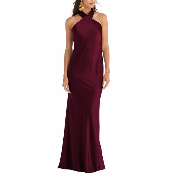 ドレッシーコレクション レディース ワンピース トップス Lovely Draped Halter Gown Cabernet