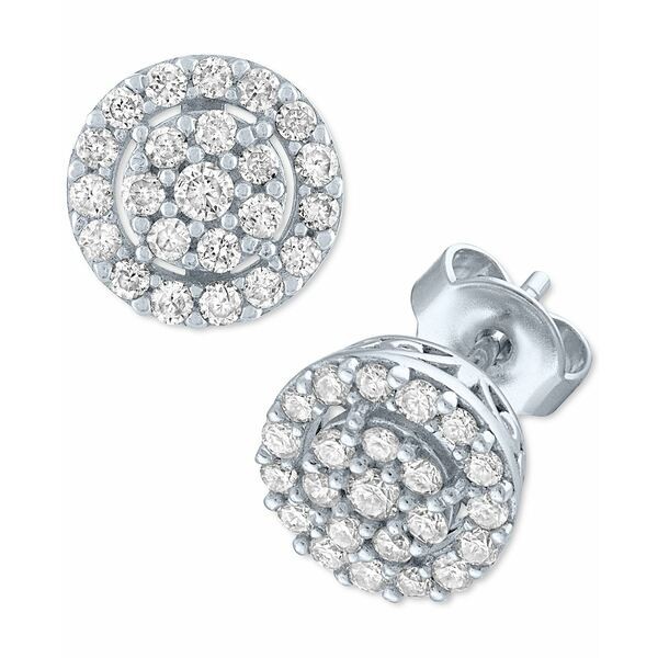 フォーエバー グロウン ダイヤモンズ レディース ピアス＆イヤリング アクセサリー Lab-Created Diamond Halo Cluster Stud Earrings (1