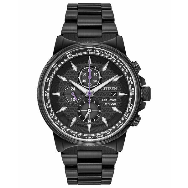 シチズン レディース 腕時計 アクセサリー Black Panther Chronograph Black Bracelet Watch 42mm Black