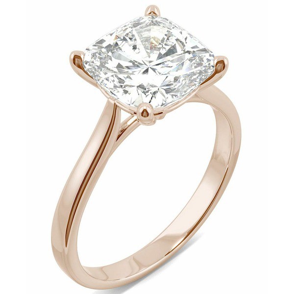 チャールズ アンド コルバード レディース リング アクセサリー Moissanite Cushion Solitaire Ring (3-1/3 ct. tw.) in 14k White, Yell