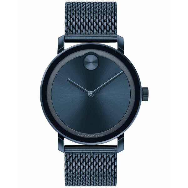 モバド メンズ 腕時計 アクセサリー Men's Swiss Bold Blue Ion-Plated Stainless Steel Mesh Bracelet Watch 40mm Blue