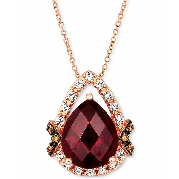 ルヴァン レディース ネックレス・チョーカー・ペンダントトップ アクセサリー Pomegranate Garnet (3-3/4 ct. t.w.) & Diamond (1/5 ct.