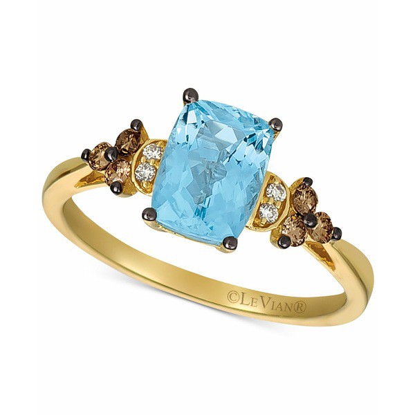 ルヴァン レディース リング アクセサリー Gemstone & Diamond Ring in 14k Rose Gold or 14k Yellow Gold Aquamarine/Yellow Gold