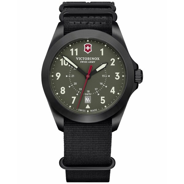 ビクトリノックス メンズ 腕時計 アクセサリー Men's Swiss Heritage Black NATO Strap Watch 40mm Green