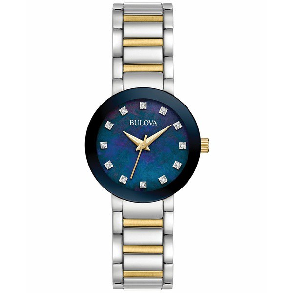 ブロバ レディース 腕時計 アクセサリー Women's Futuro Diamond Accent Two-Tone Stainless Steel Bracelet Watch 26mm 98P157 Two-Tone