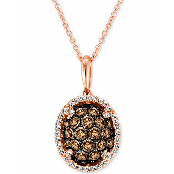 ルヴァン レディース ネックレス・チョーカー・ペンダントトップ アクセサリー Chocolatier® Diamond Oval Cluster 18" Pendant Neck