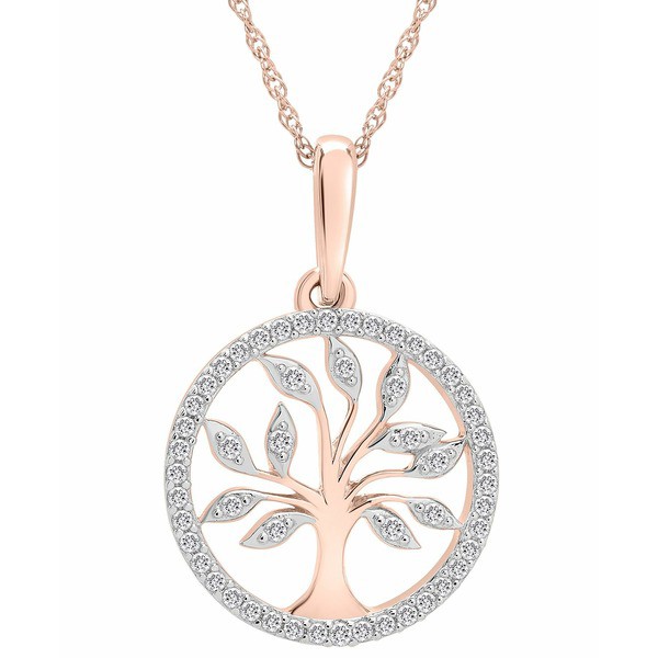 ラップド レディース ネックレス・チョーカー・ペンダントトップ アクセサリー Diamond Tree 20" Pendant Necklace (1/10 ct. t.w.) in