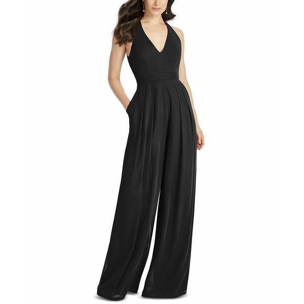 ドレッシーコレクション レディース カジュアルパンツ ボトムス V-Neck Wide-Leg Jumpsuit Black