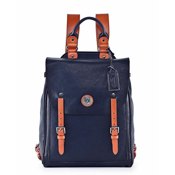 オールドトレンド レディース バックパック・リュックサック バッグ Women's Genuine Leather Lawnwood Backpack Navy