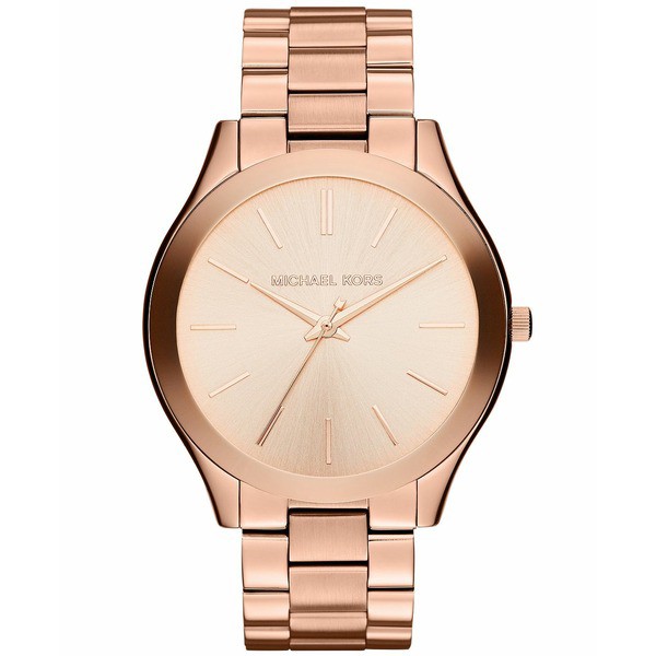 マイケルコース レディース 腕時計 アクセサリー Unisex Slim Runway Rose Gold-Tone Stainless Steel Bracelet Watch 42mm MK3197 Rose