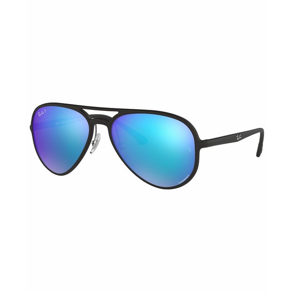 レイバン レディース サングラス＆アイウェア アクセサリー Polarized Sunglasses, RB4320CH 58 MATTE BLACK/GREEN MIRROR BLUE POLAR