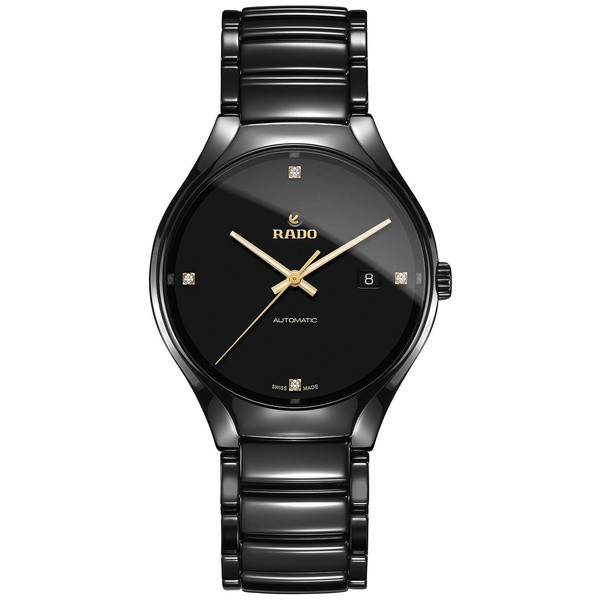 ラド メンズ 腕時計 アクセサリー Men's Swiss Automatic True Black Diamond Accent Ceramic Bracelet Watch 40mm R27056712 No Color